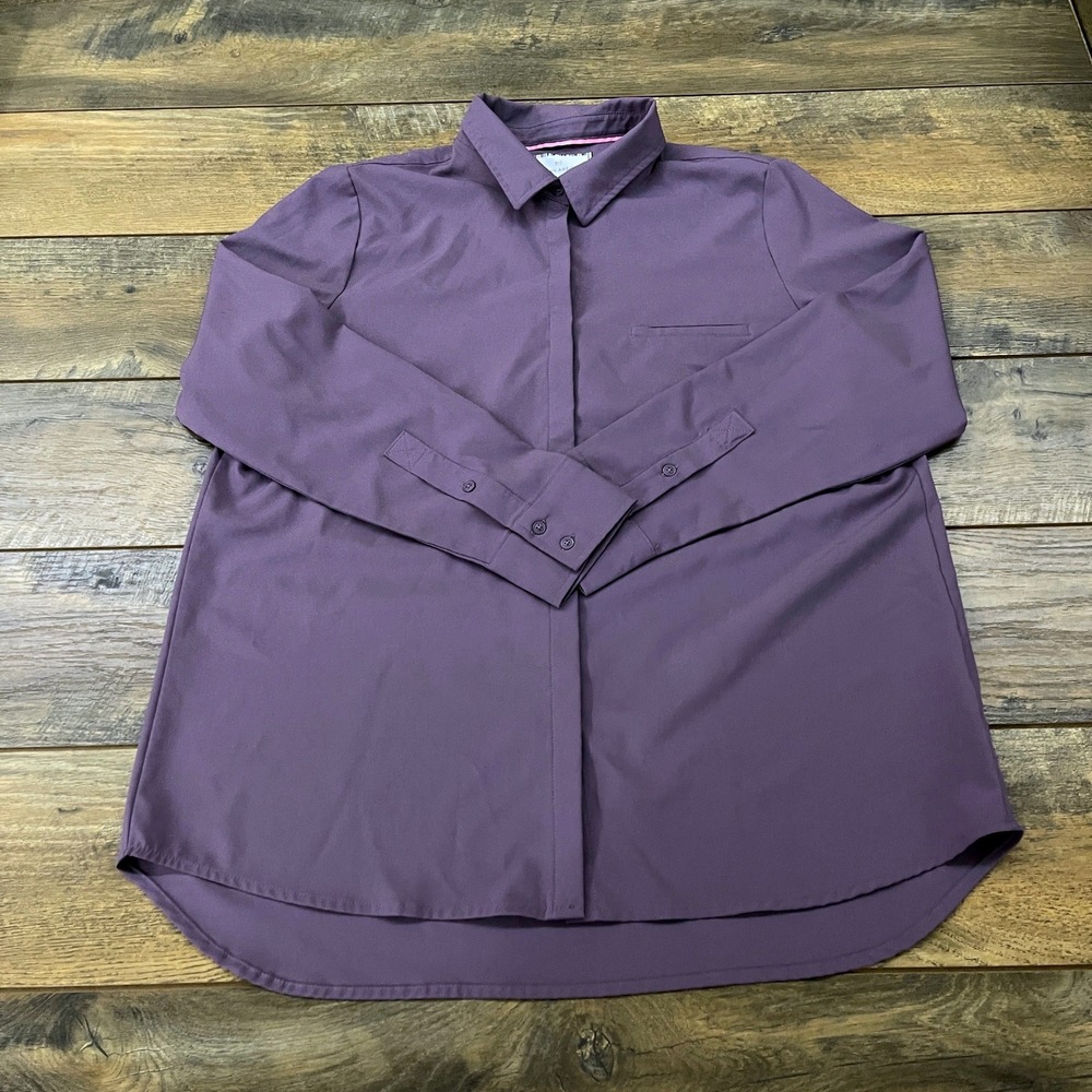 Modern Ambition Technical Button Down Shirt Plum Purple Long Sleeve M Gorpcore